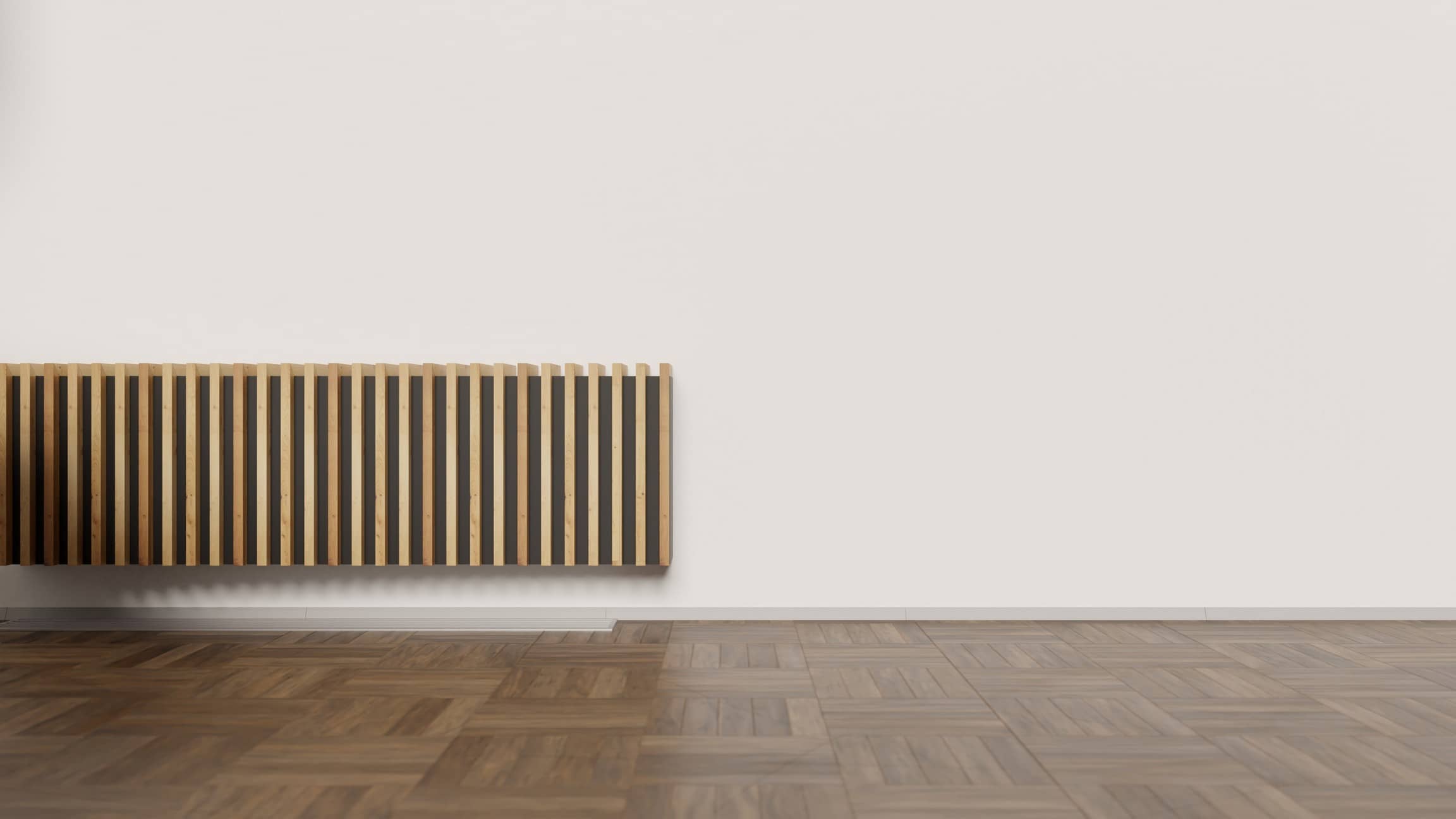 Nástěnný konvektor Noemi - černý / dubové lamely - Obrázek 3